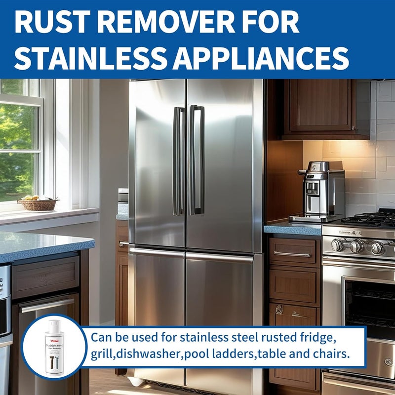 Yadool Stainless Steel Rust Stain Remover & Cleaner, Rust Spot Stain Remover for Stainless Steel Appliances and Furniture - Ideal for Grill, Fridge, Knife or Pan & more - 3.72 Fl Oz - Image 2